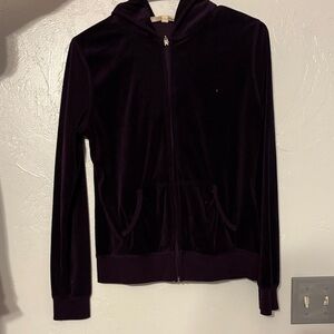 Women's Purple Velvet Hoodie Jacket